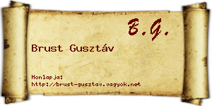 Brust Gusztáv névjegykártya